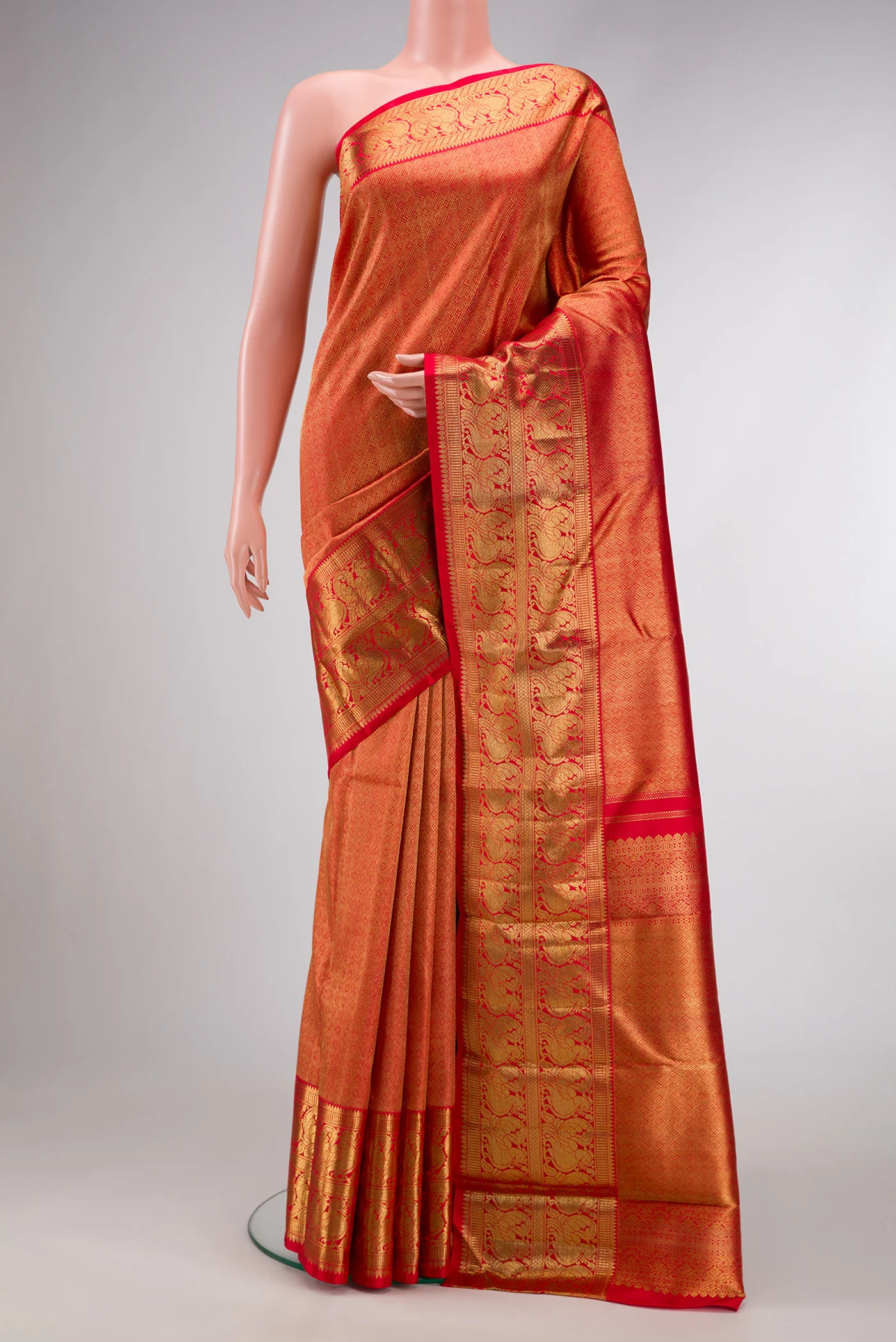 Pure Silk Pure Zari Red Kanjivaram Saree