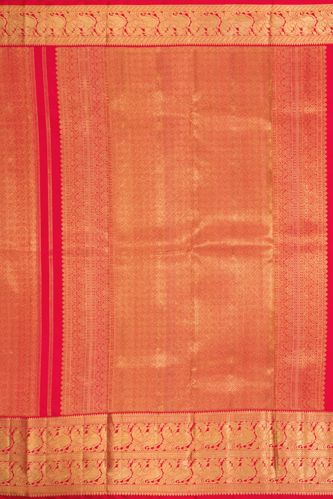 Pure Silk Pure Zari Red Kanjivaram Saree - Image 7