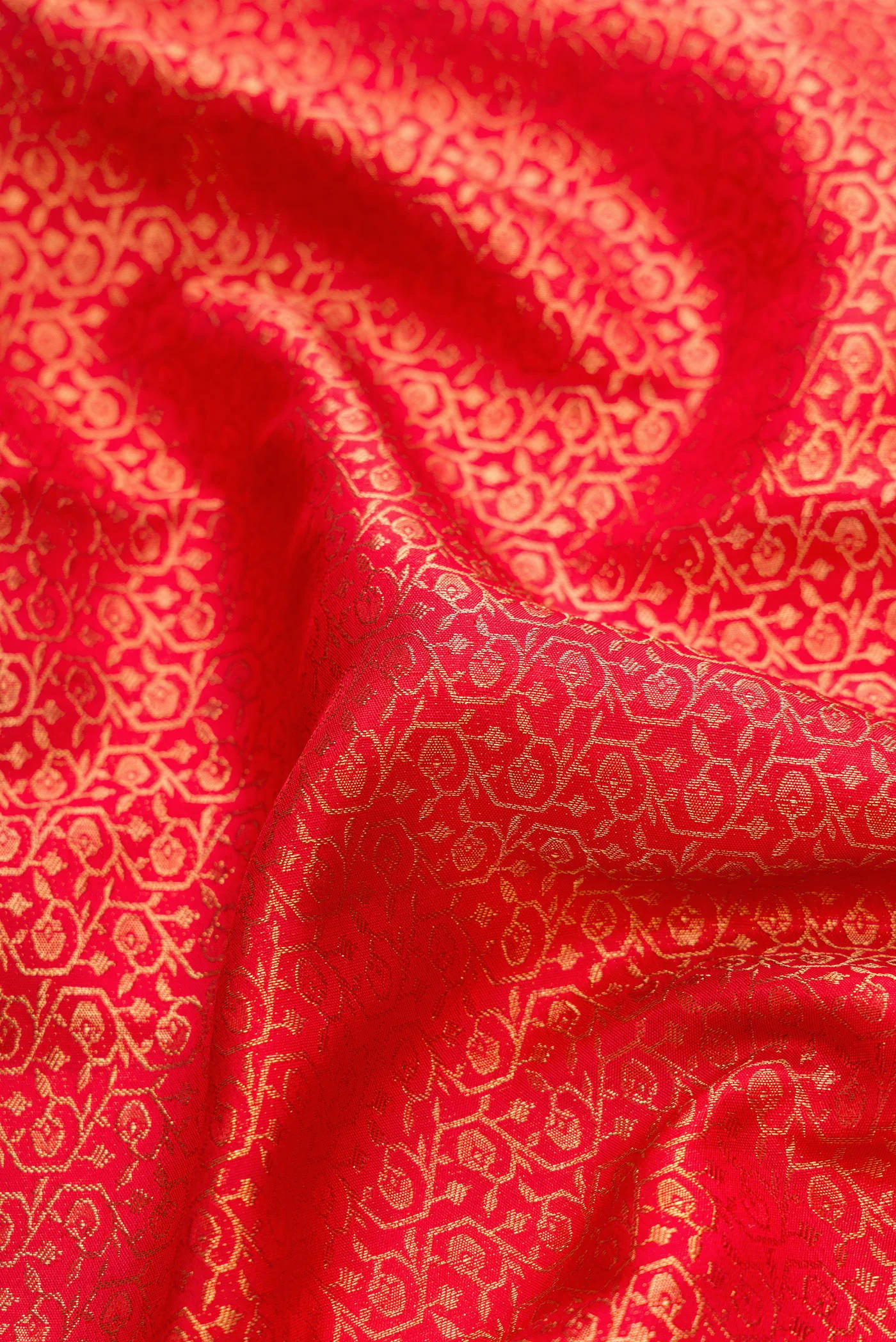 Pure Silk Pure Zari Red with Pink Color Kanjivaram Saree - Image 2