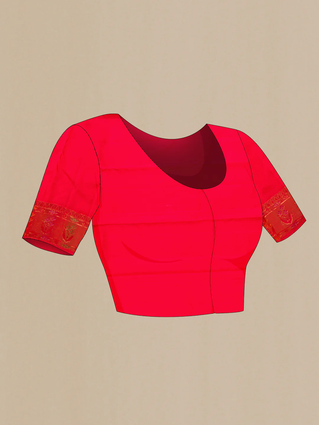 Pure Silk Pure Zari Red with Pink Color Kanjivaram Saree - Image 5