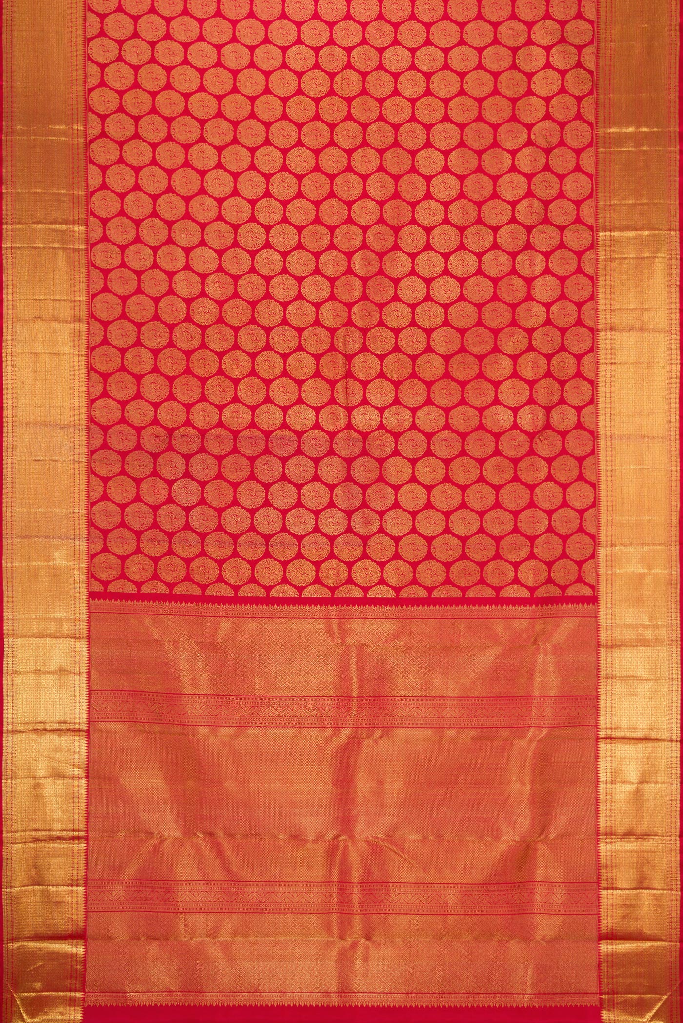 Pure Silk Pure Zari Red Kanjivaram Saree - Image 6