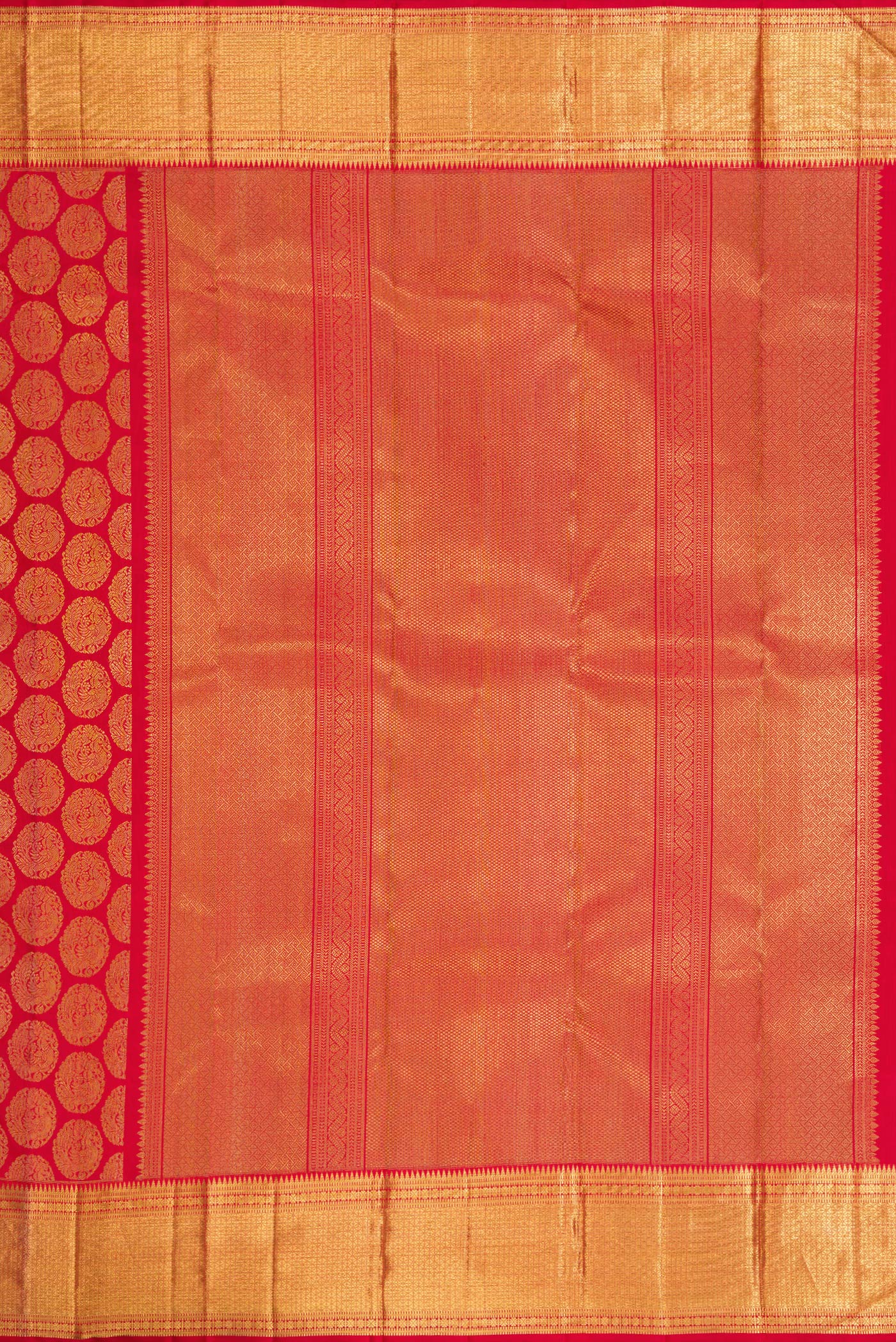 Pure Silk Pure Zari Red Kanjivaram Saree - Image 7