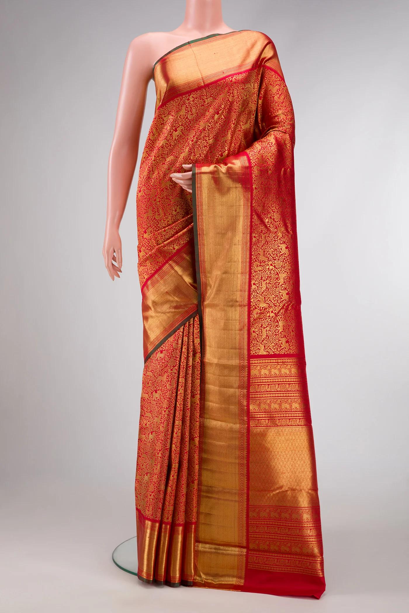 Pure Silk Pure Zari Red Kanjivaram Saree