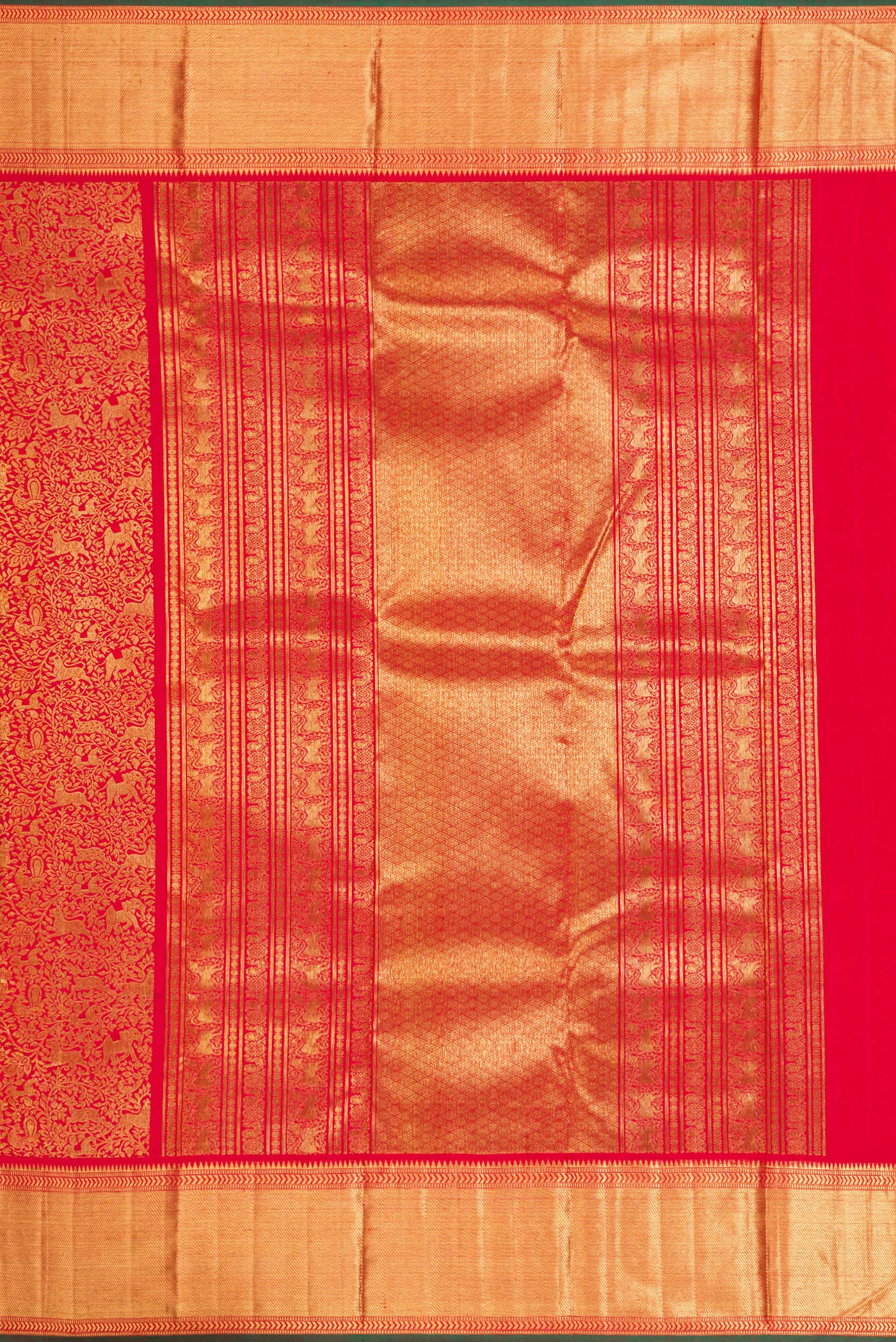 Pure Silk Pure Zari Red Kanjivaram Saree - Image 7