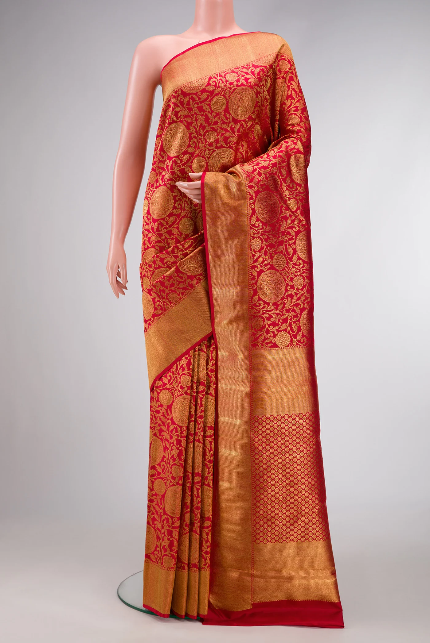 Pure Silk Pure Zari Red Kanjivaram Saree