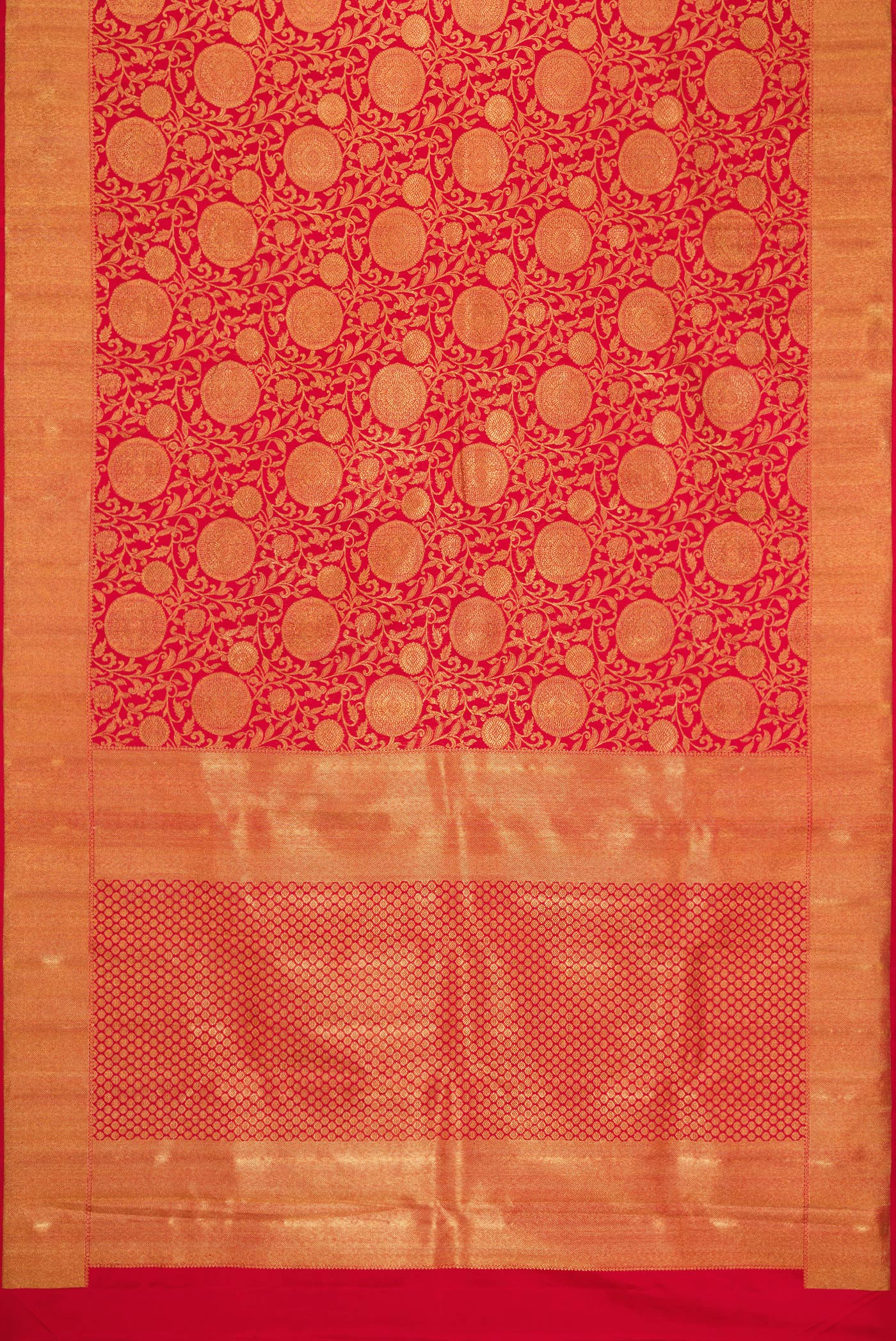 Pure Silk Pure Zari Red Kanjivaram Saree - Image 6