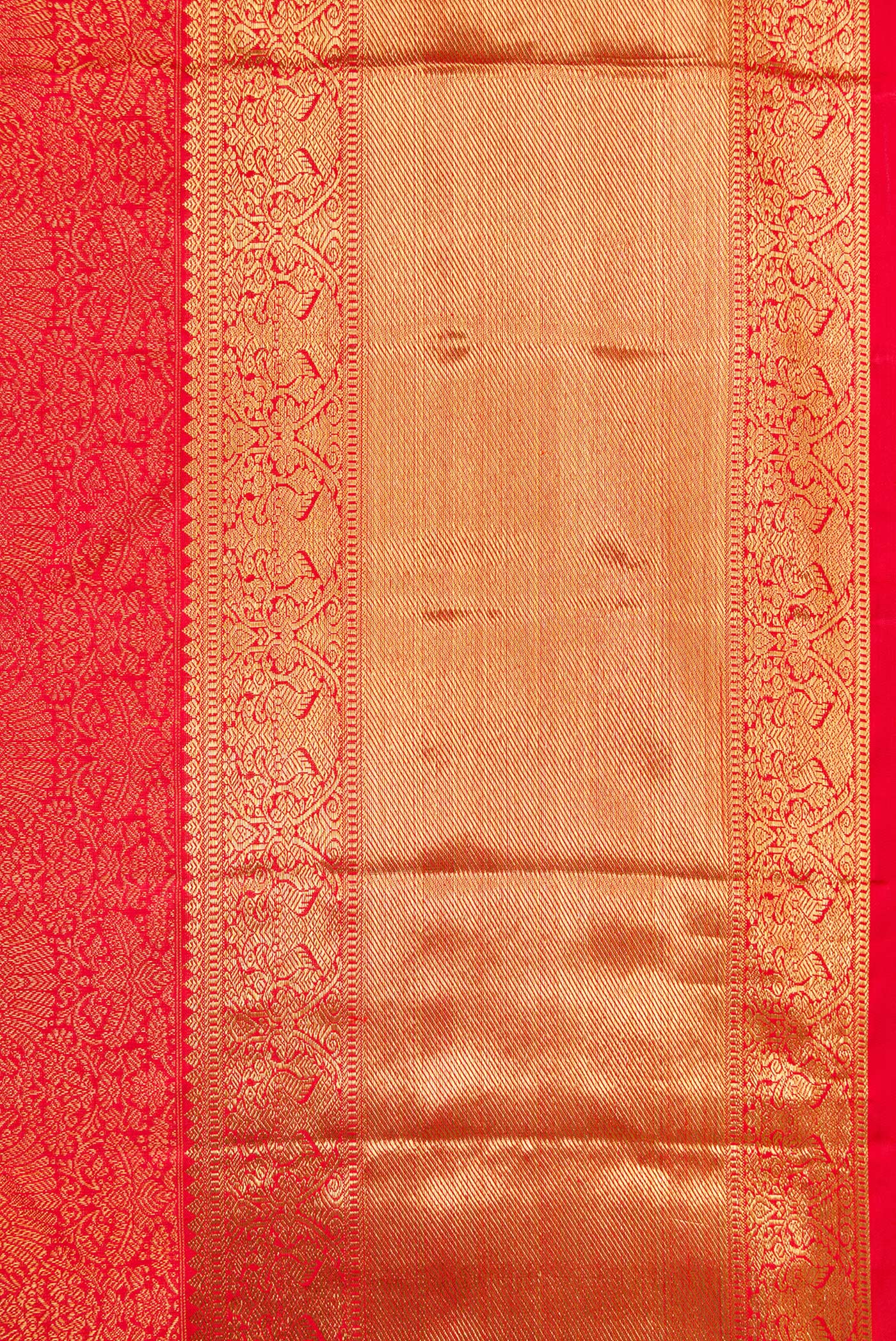Pure Silk Pure Zari Red Kanjivaram Saree - Image 3