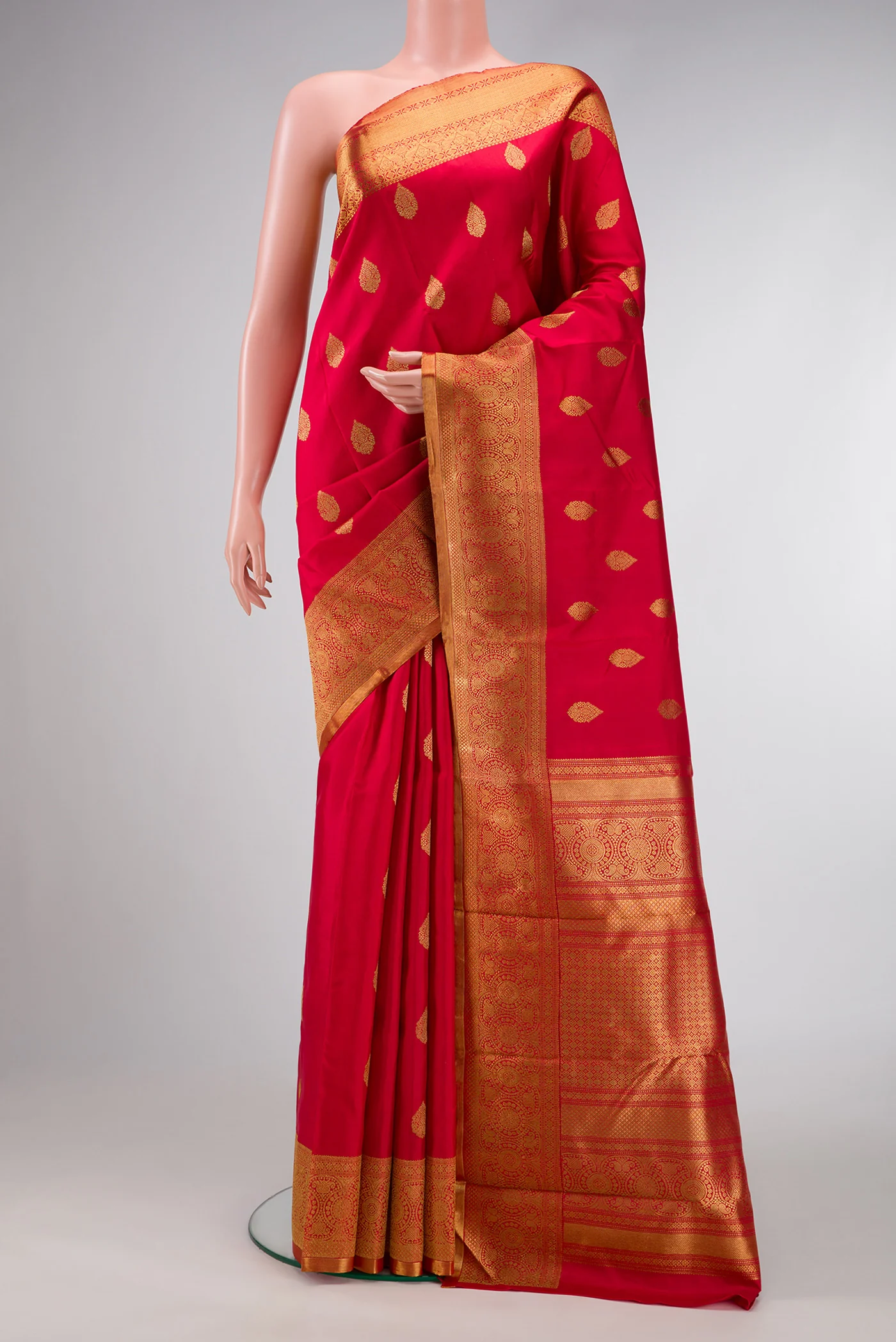 Pure Silk Pure Zari Red Kanjivaram Saree