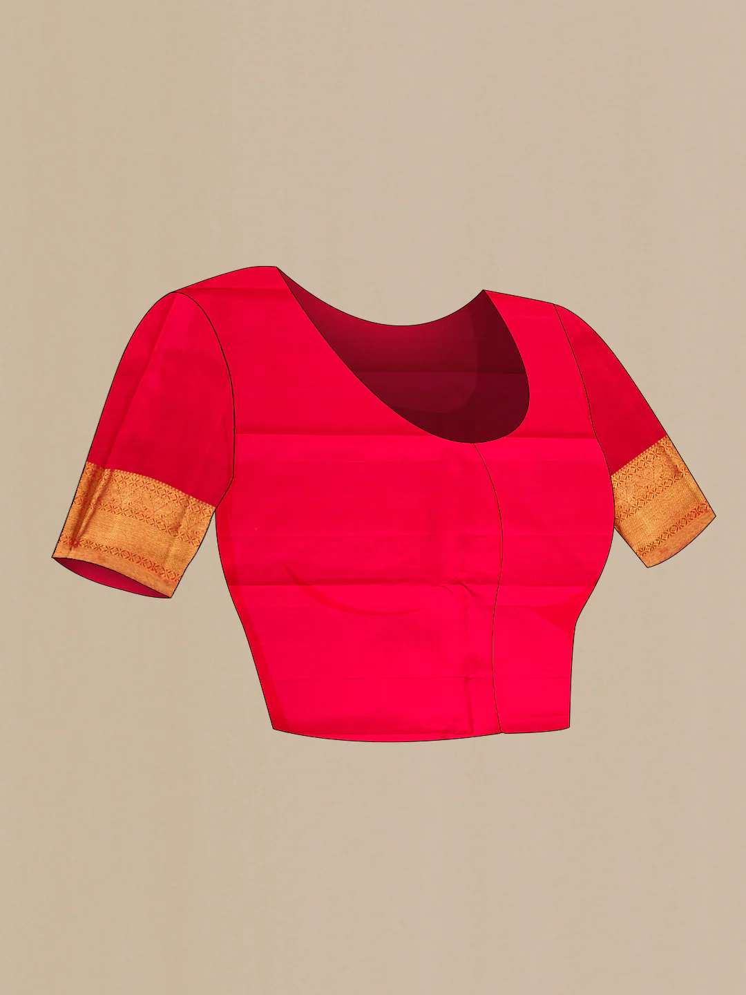 Pure Silk Pure Zari Red Kanjivaram Saree - Image 5