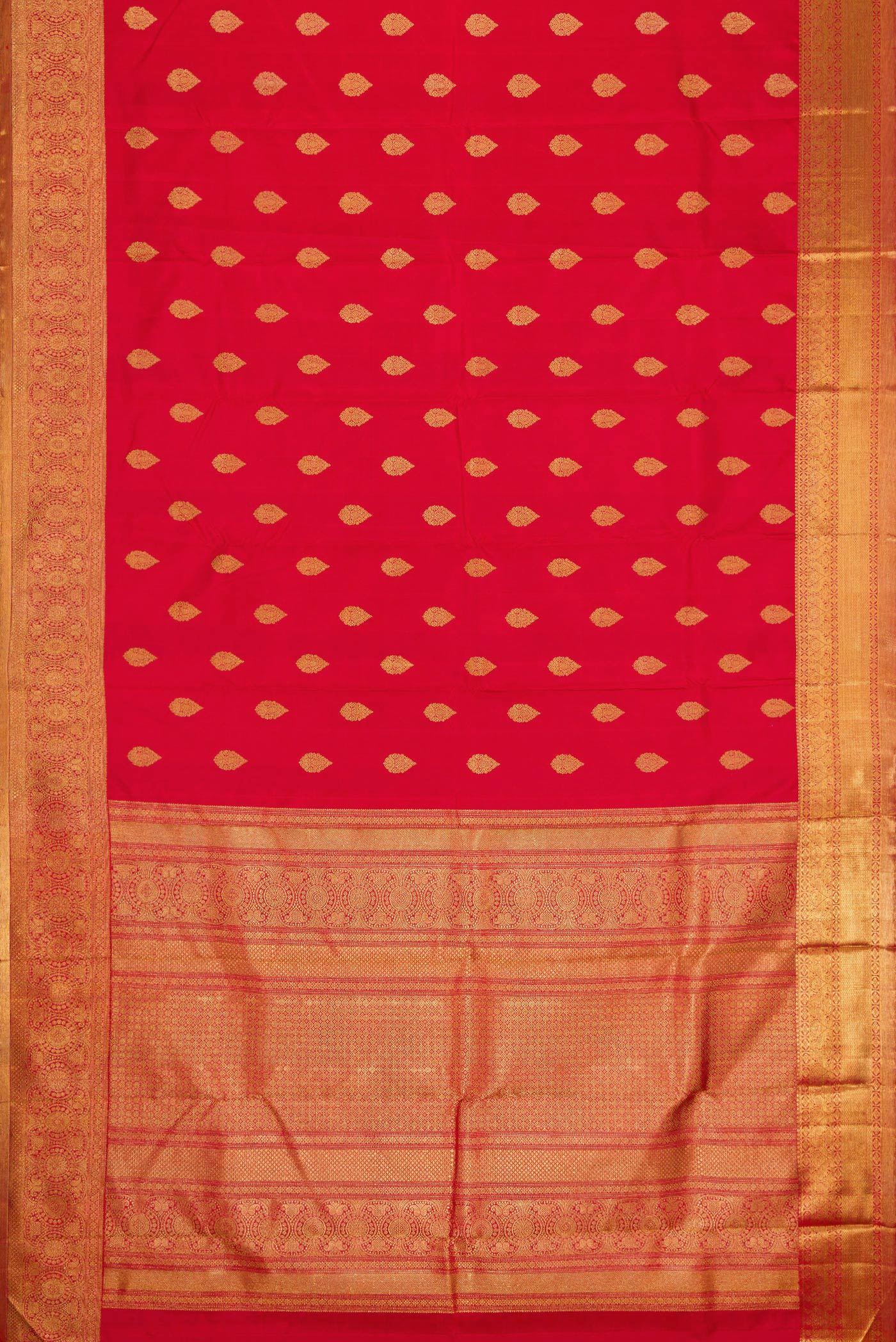 Pure Silk Pure Zari Red Kanjivaram Saree - Image 6