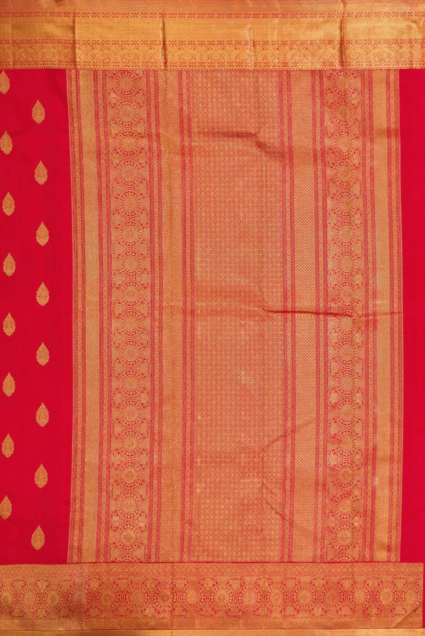 Pure Silk Pure Zari Red Kanjivaram Saree - Image 7