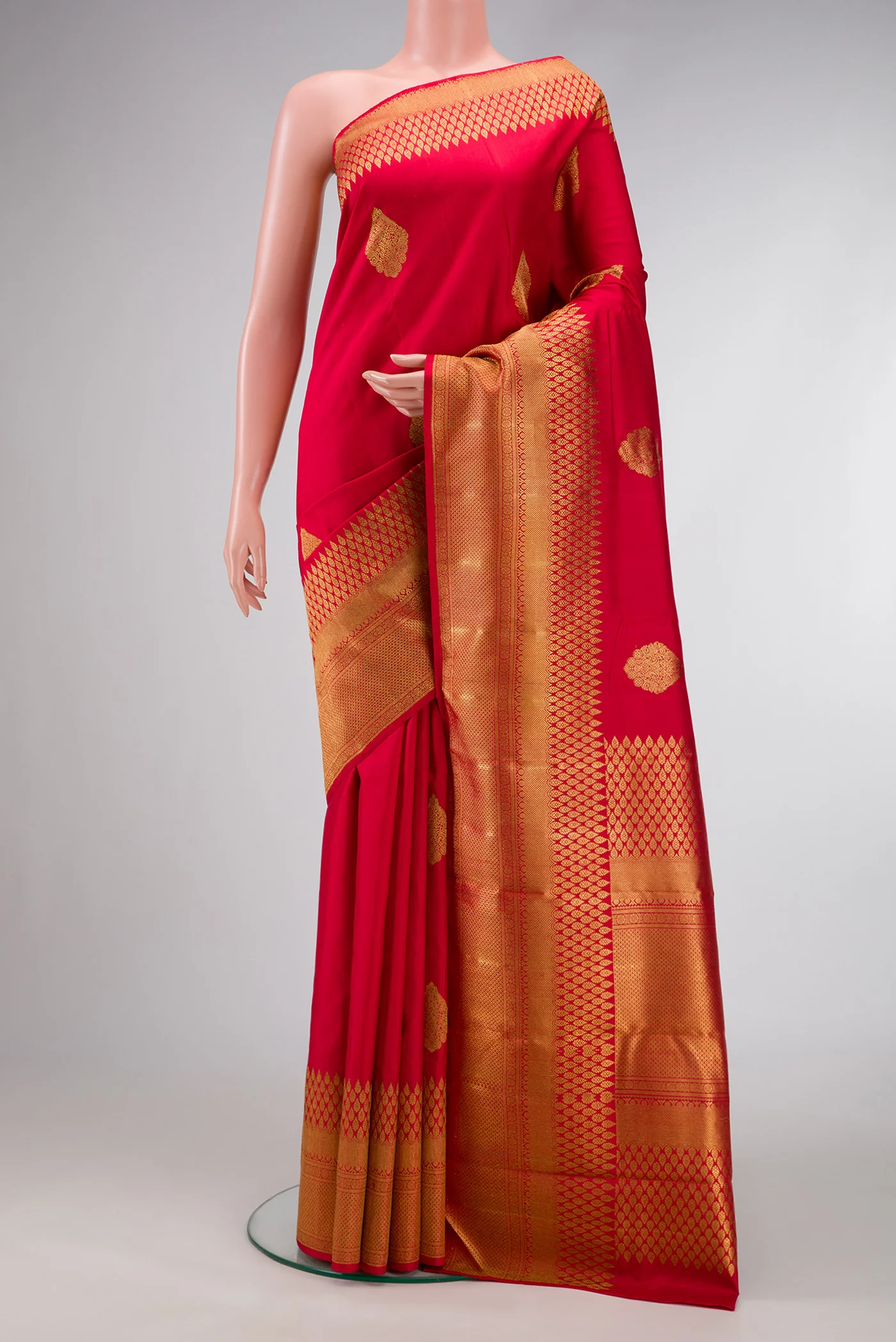 Pure Silk Pure Zari Red Kanjivaram Saree