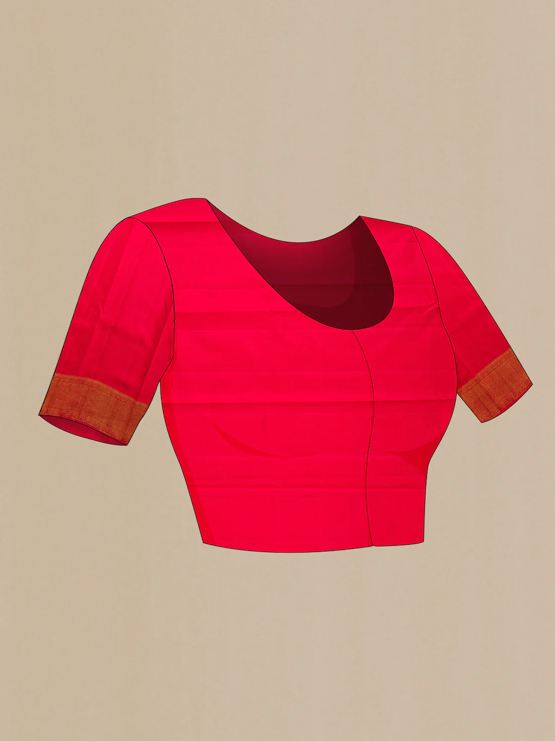 Pure Silk Pure Zari Red Kanjivaram Saree - Image 5