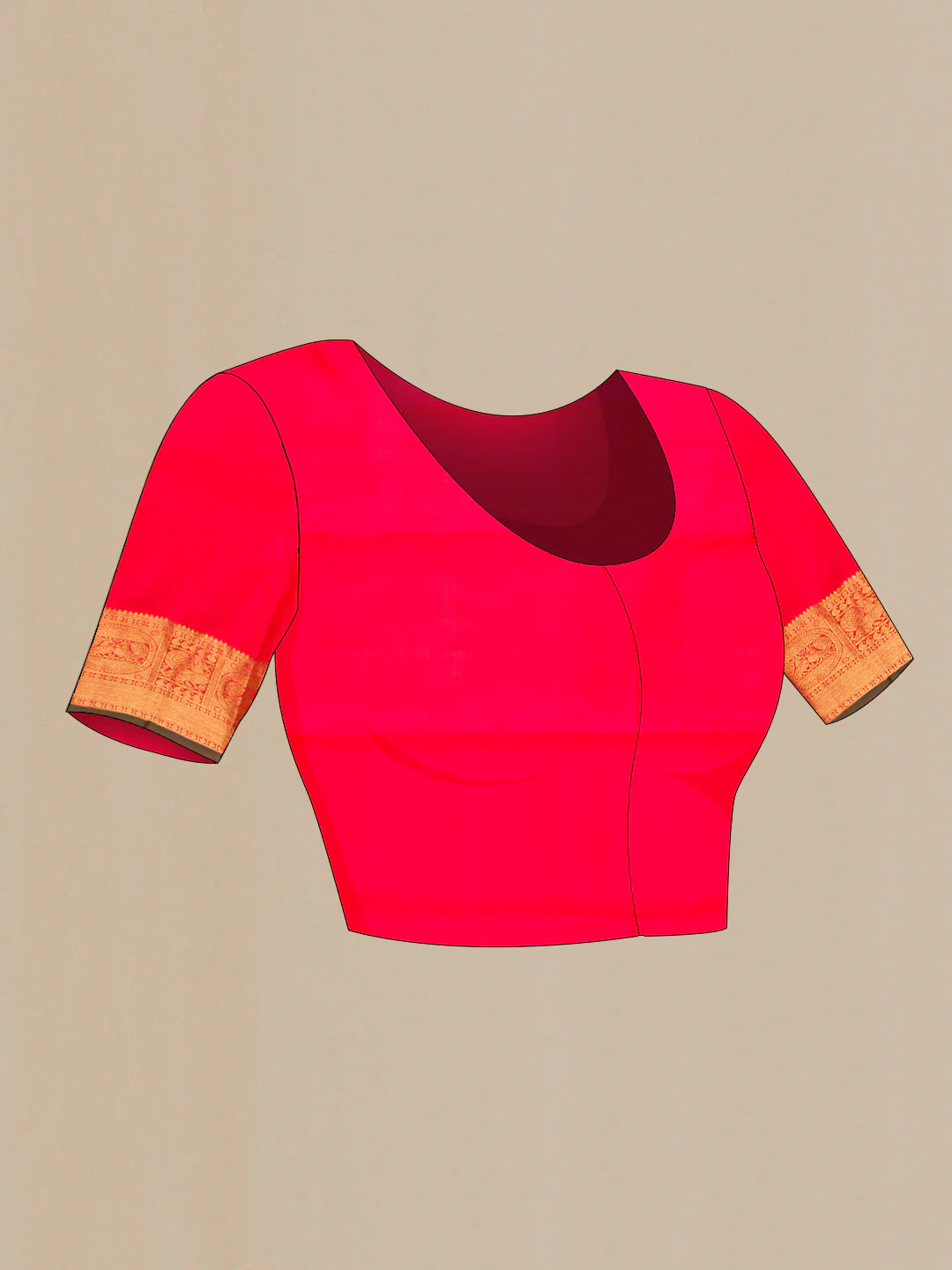 Pure Silk Pure Zari Pink with Red Color Kanjivaram Saree - Image 5