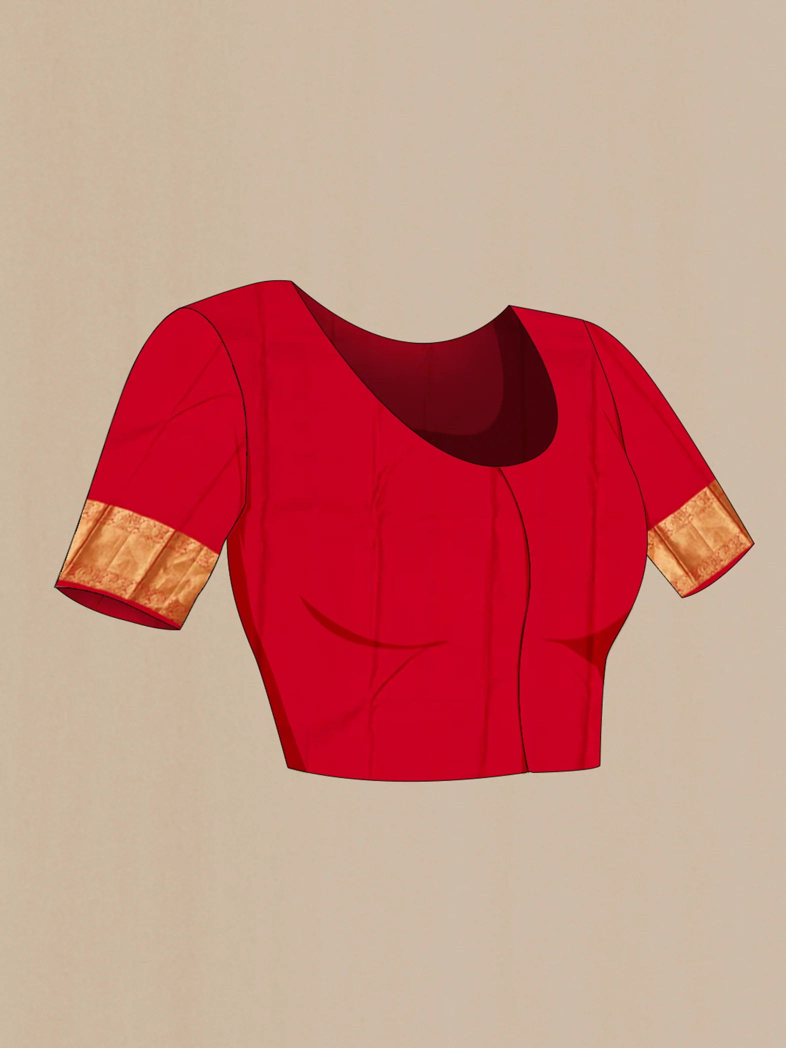 Red Kanchipuram Silk Saree - Image 4