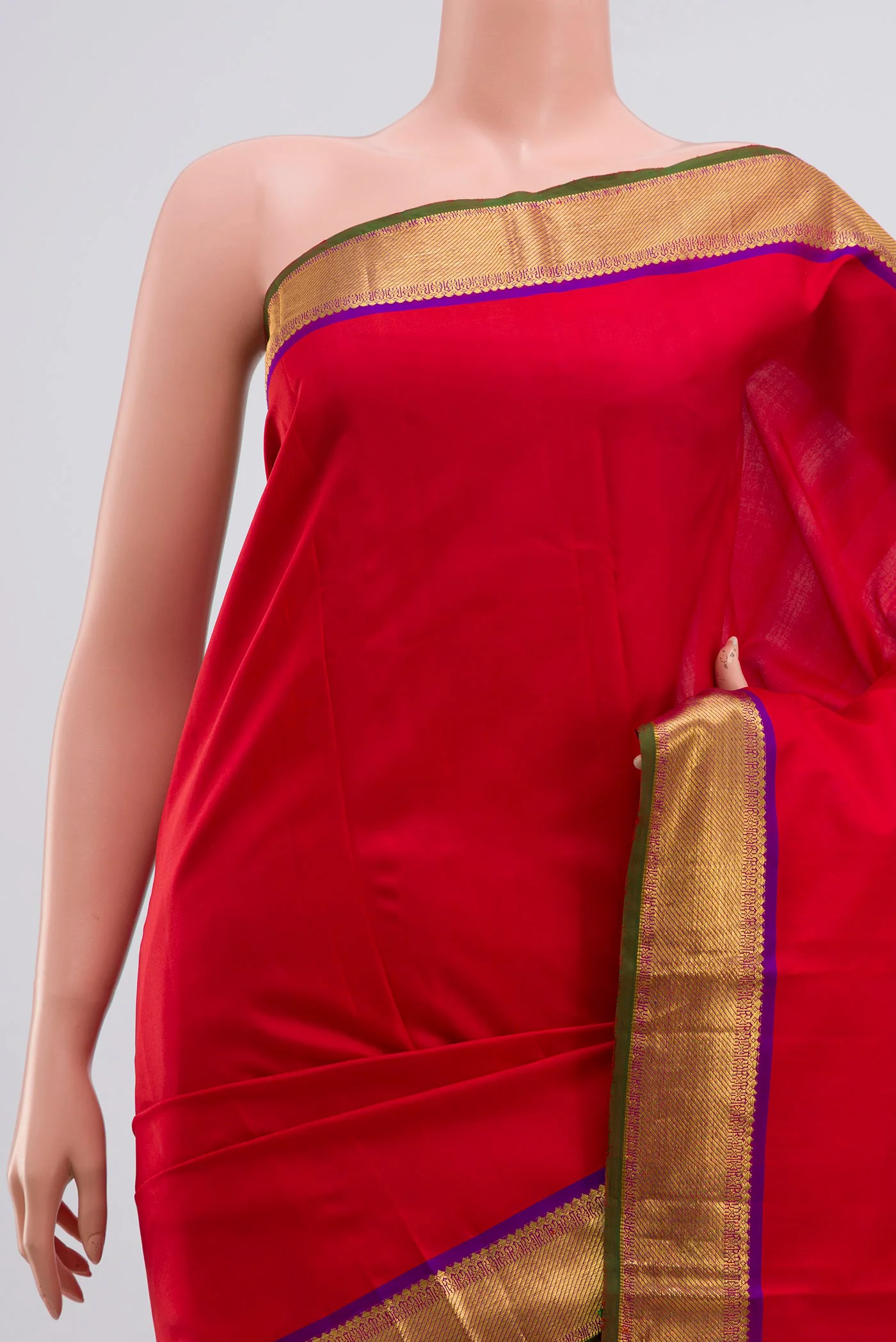 Red Kanchipuram Silk Saree - Image 2