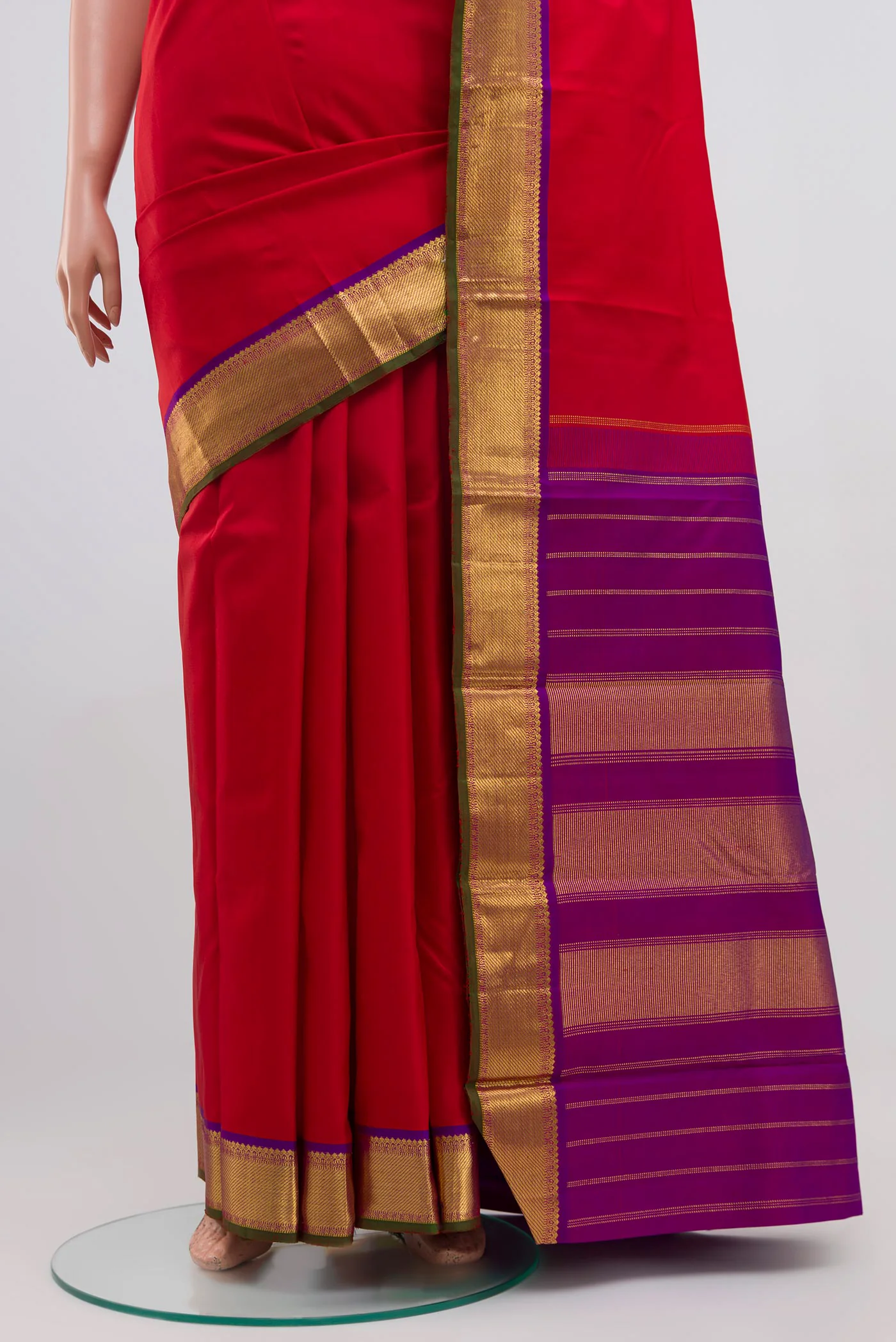 Red Kanchipuram Silk Saree - Image 3
