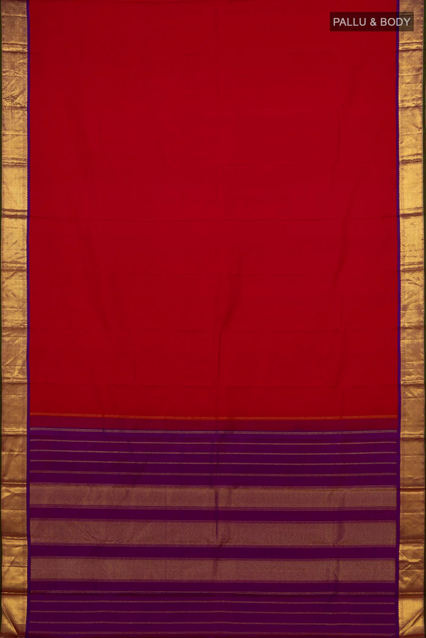 Red Kanchipuram Silk Saree - Image 5