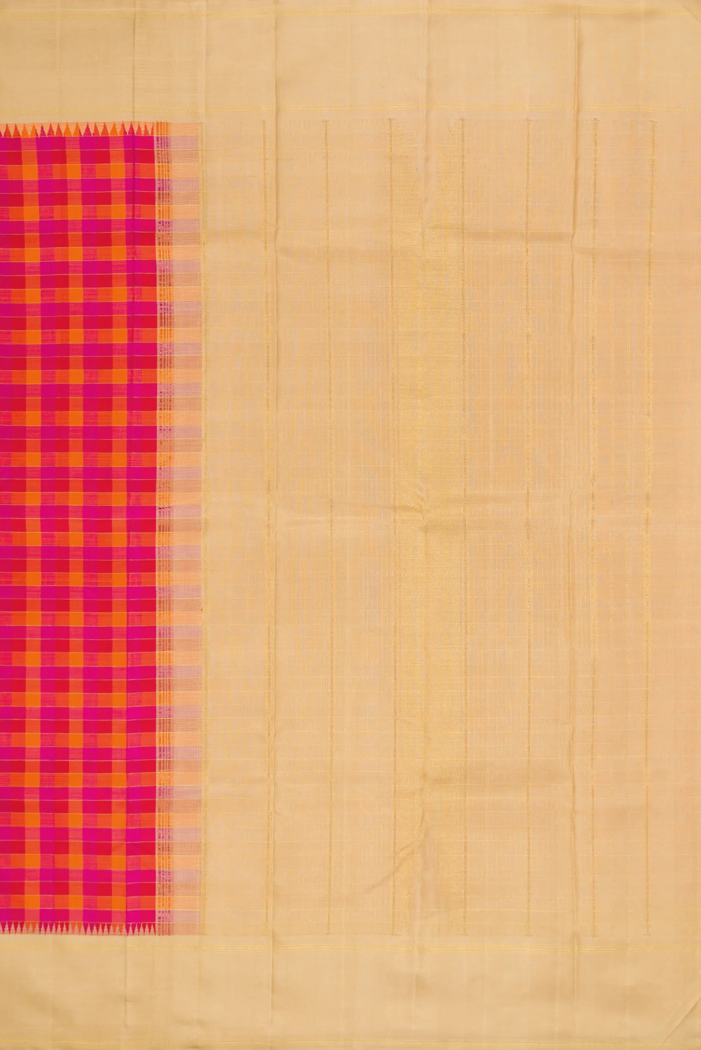 Pure Silk Pure Zari Multi Color Kanchipuram Saree - Image 7