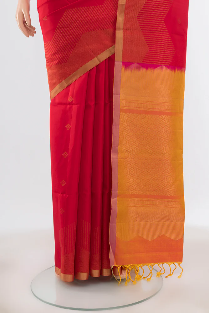 Red Soft Silk Saree - Image 3