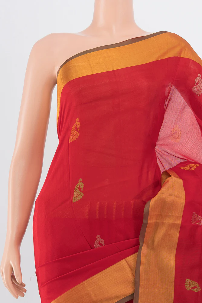 Red Uppada Silk Saree - Image 2