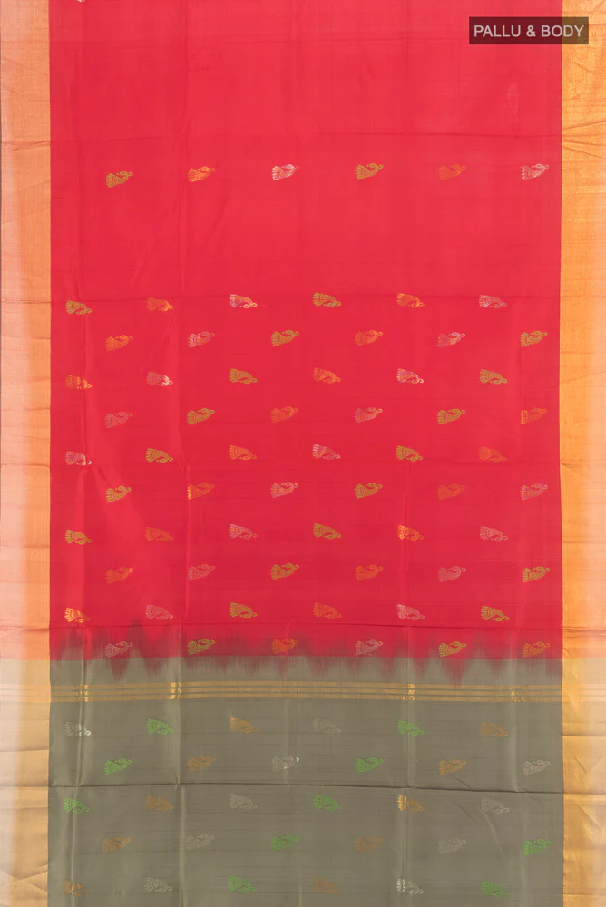 Red Uppada Silk Saree - Image 5