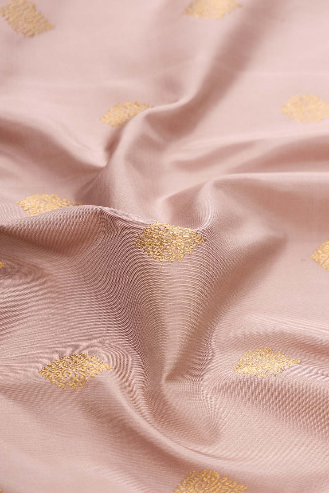 Pure Silk Pure Zari Rose Gold Dual Tone Kanjivaram Saree - Image 2