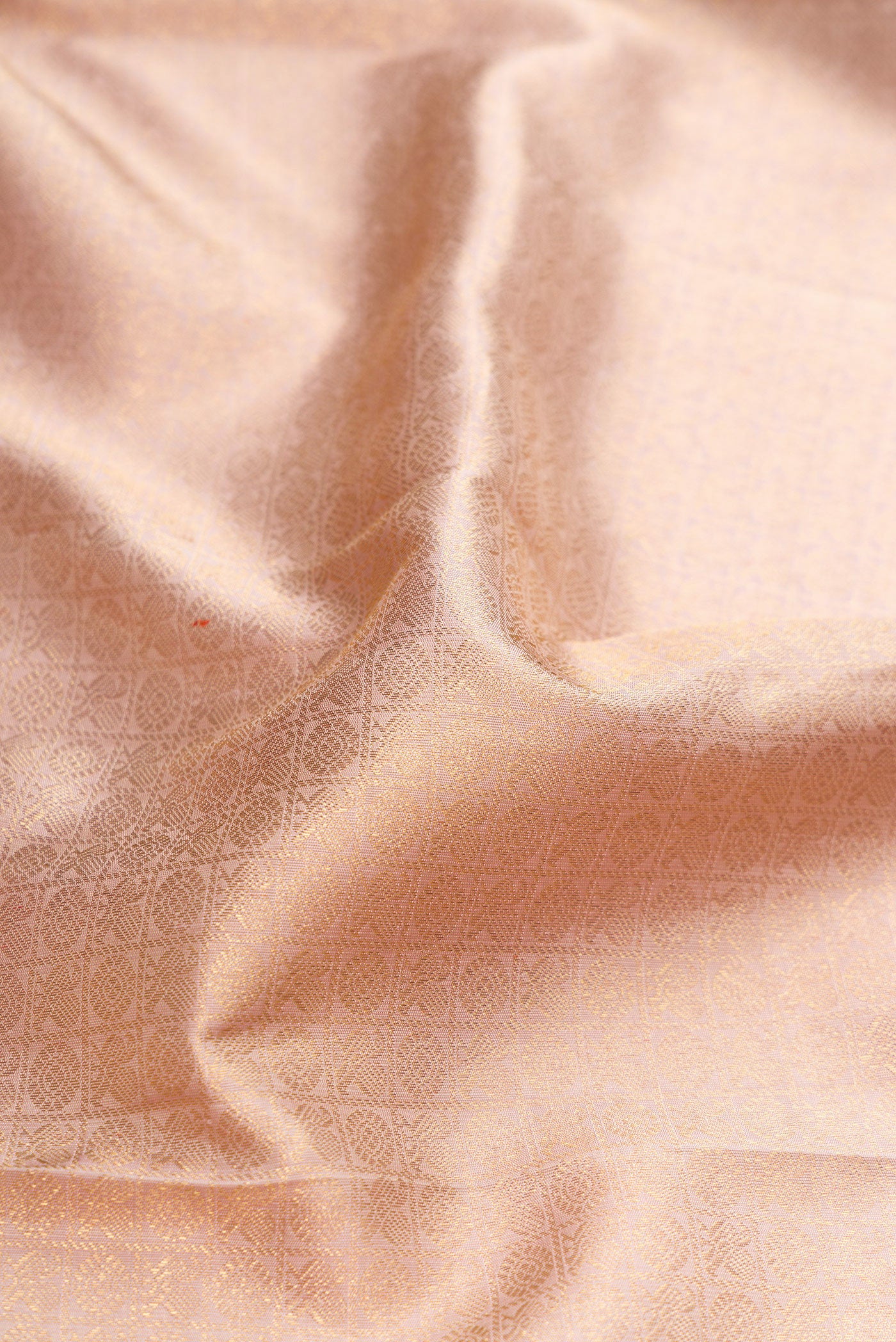 Pure Silk Pure Zari Rose Gold Kanjivaram Saree - Image 2