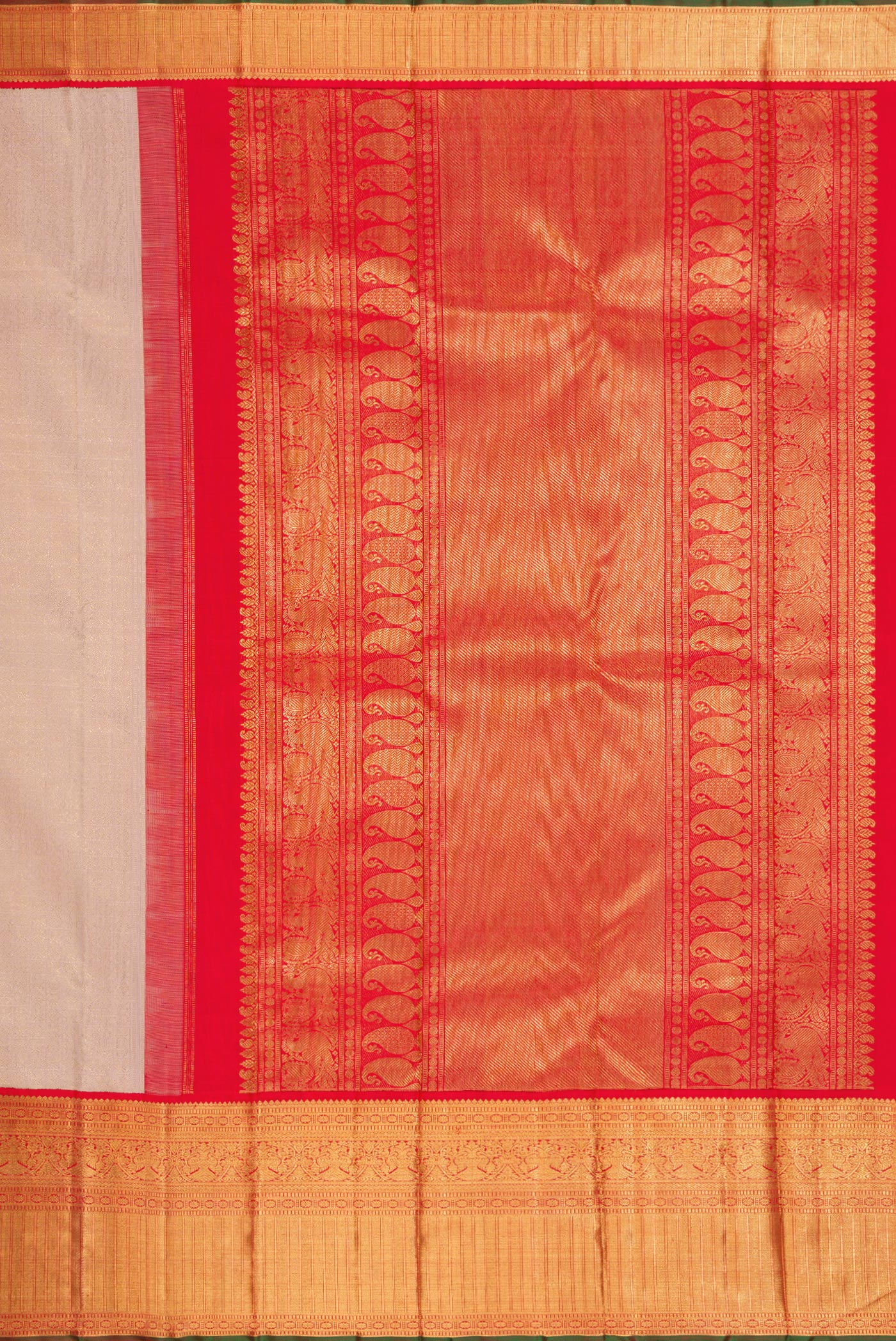 Pure Silk Pure Zari Rose Gold Kanjivaram Saree - Image 7