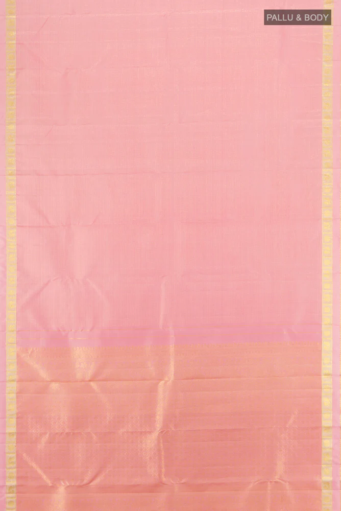 Rose pink Kanjivaram Silk Saree - Image 5