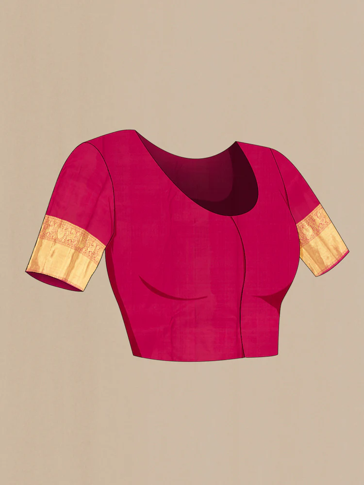 Rose pink Kanjivaram Silk Saree - Image 4