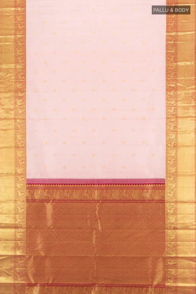Rose pink Kanjivaram Silk Saree - Image 5