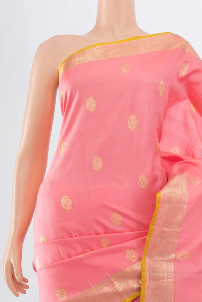 Rose pink Kanjivaram Silk Saree - Image 2