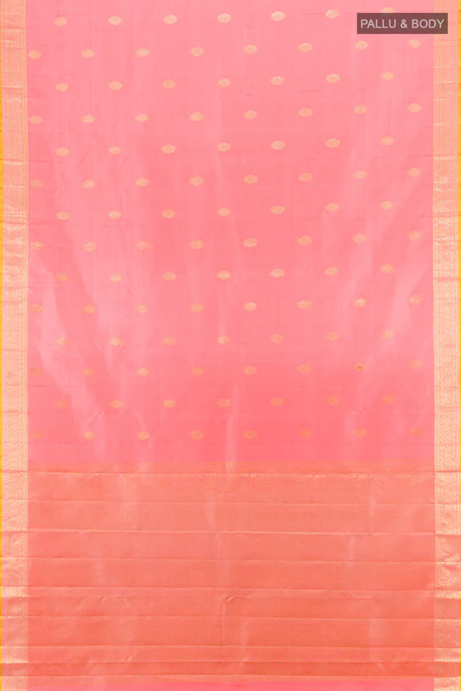 Rose pink Kanjivaram Silk Saree - Image 5