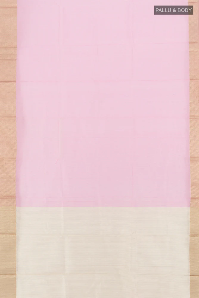 Rose pink Maheshwari Silk Cotton Saree - Image 5