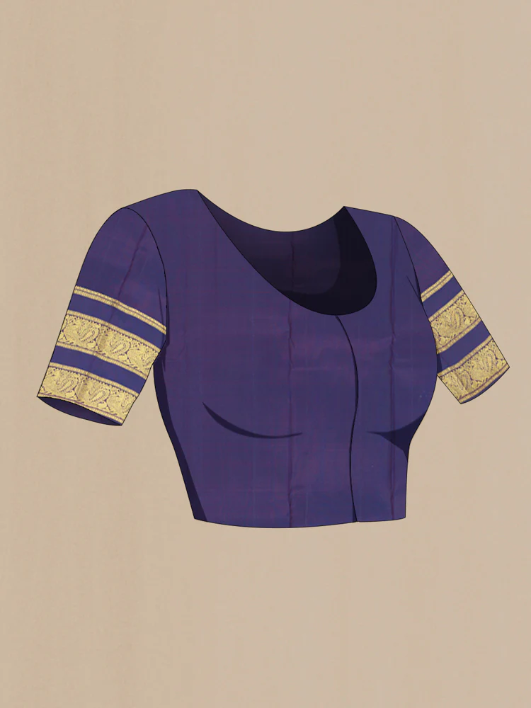 Rust Kanchipuram Silk Saree - Image 4