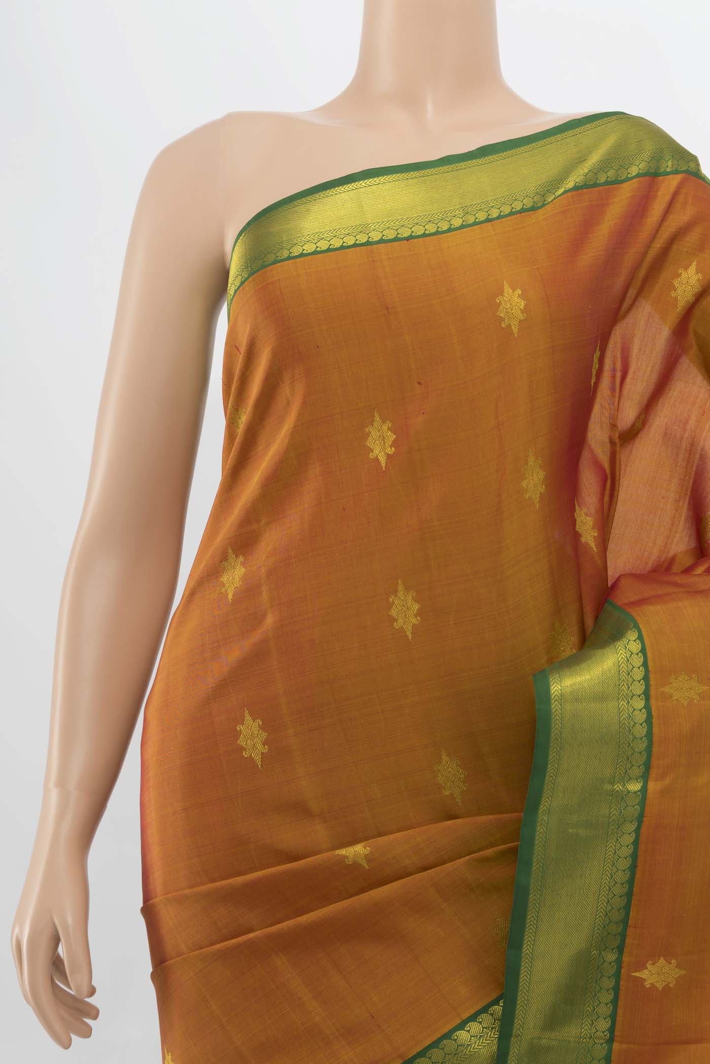 Mustard Kanjivaram Silk Saree - Image 2