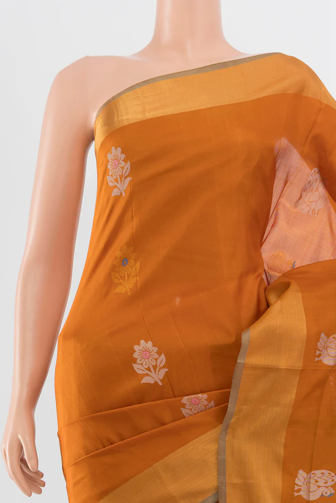 Mustard Uppada Silk Saree - Image 2