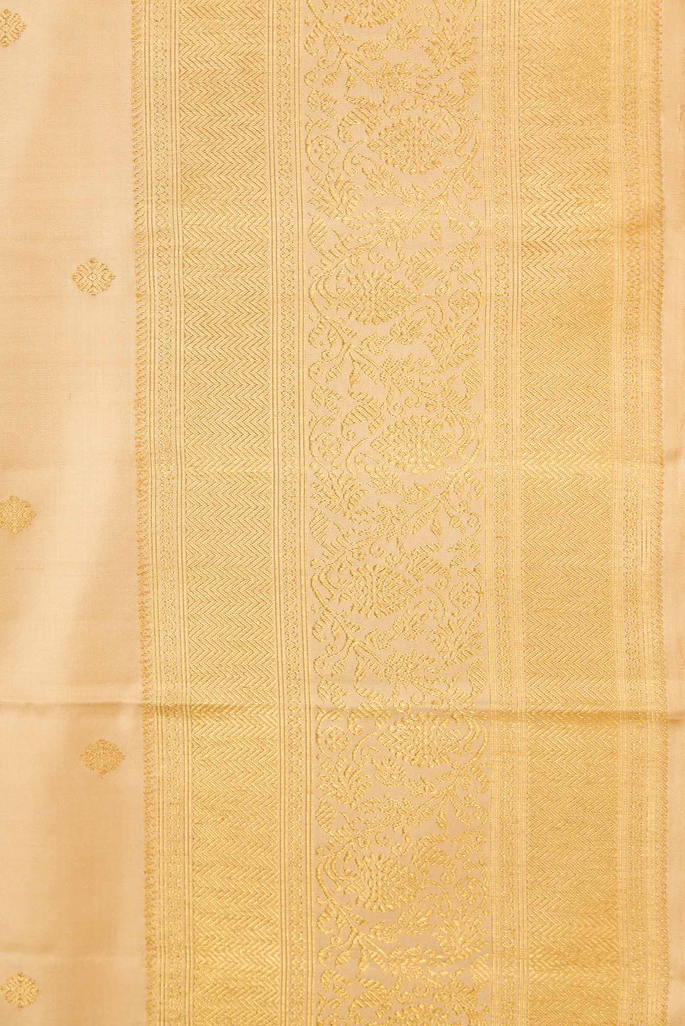 Pure Silk Pure Zari Sandal Dual Tone Kanjivaram Saree - Image 3