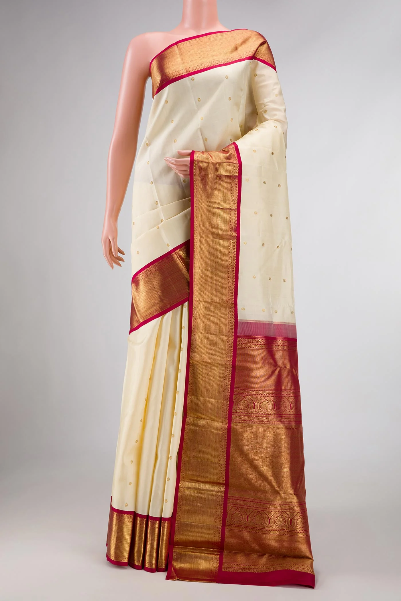 Pure Silk Pure Zari Sandal Dual Tone Kanjivaram Saree