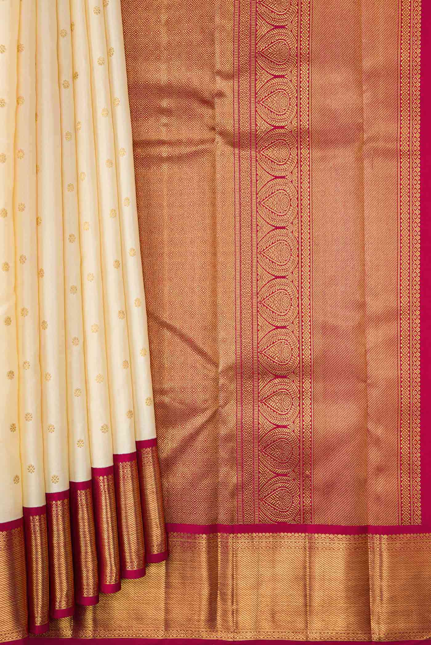 Pure Silk Pure Zari Sandal Dual Tone Kanjivaram Saree - Image 4