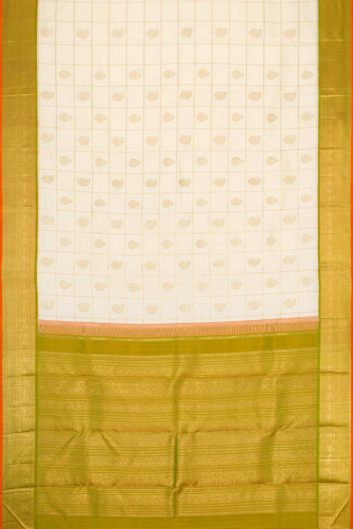 Pure Silk Pure Zari Sandal Dual Tone Kanjivaram Saree - Image 6