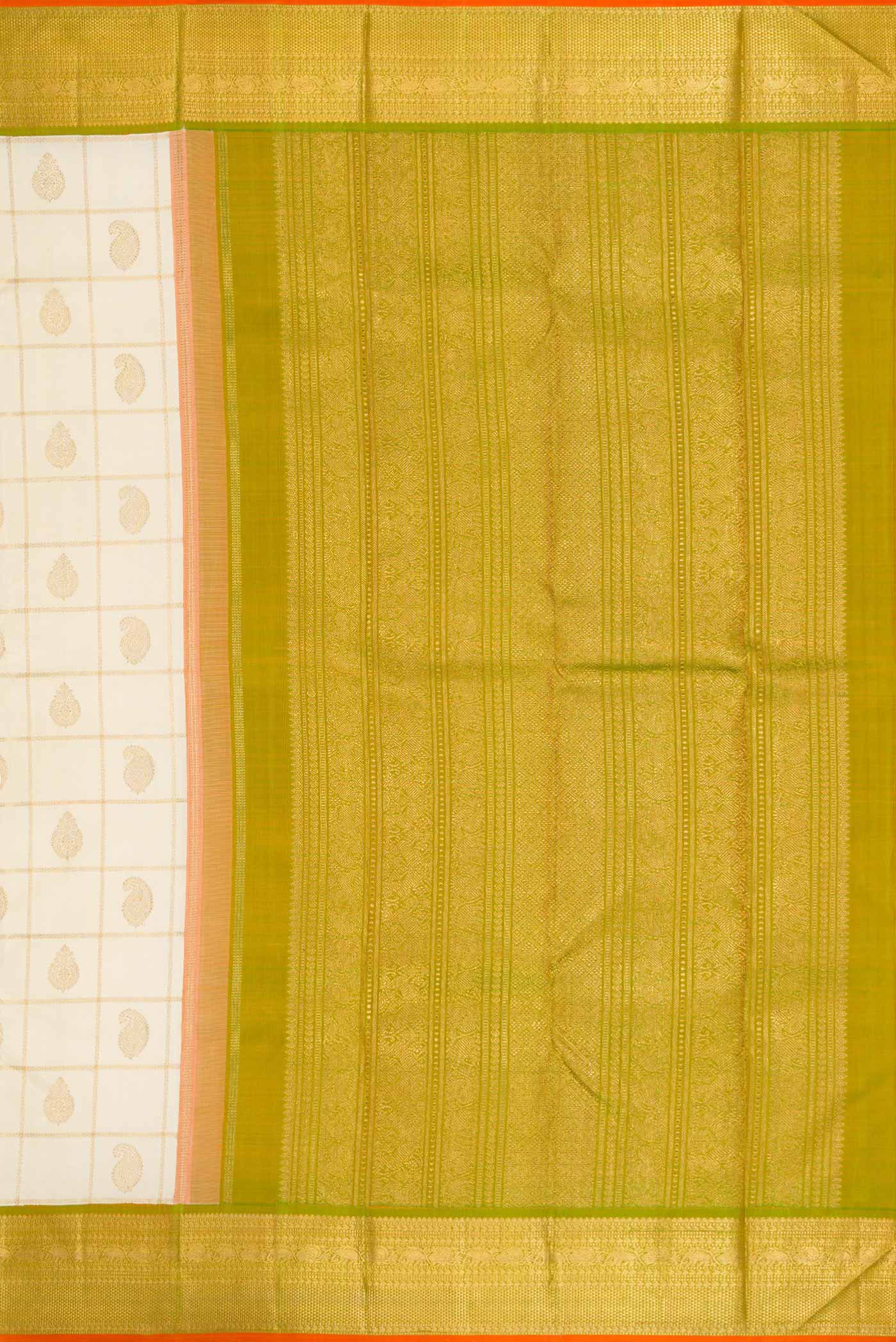 Pure Silk Pure Zari Sandal Dual Tone Kanjivaram Saree - Image 7