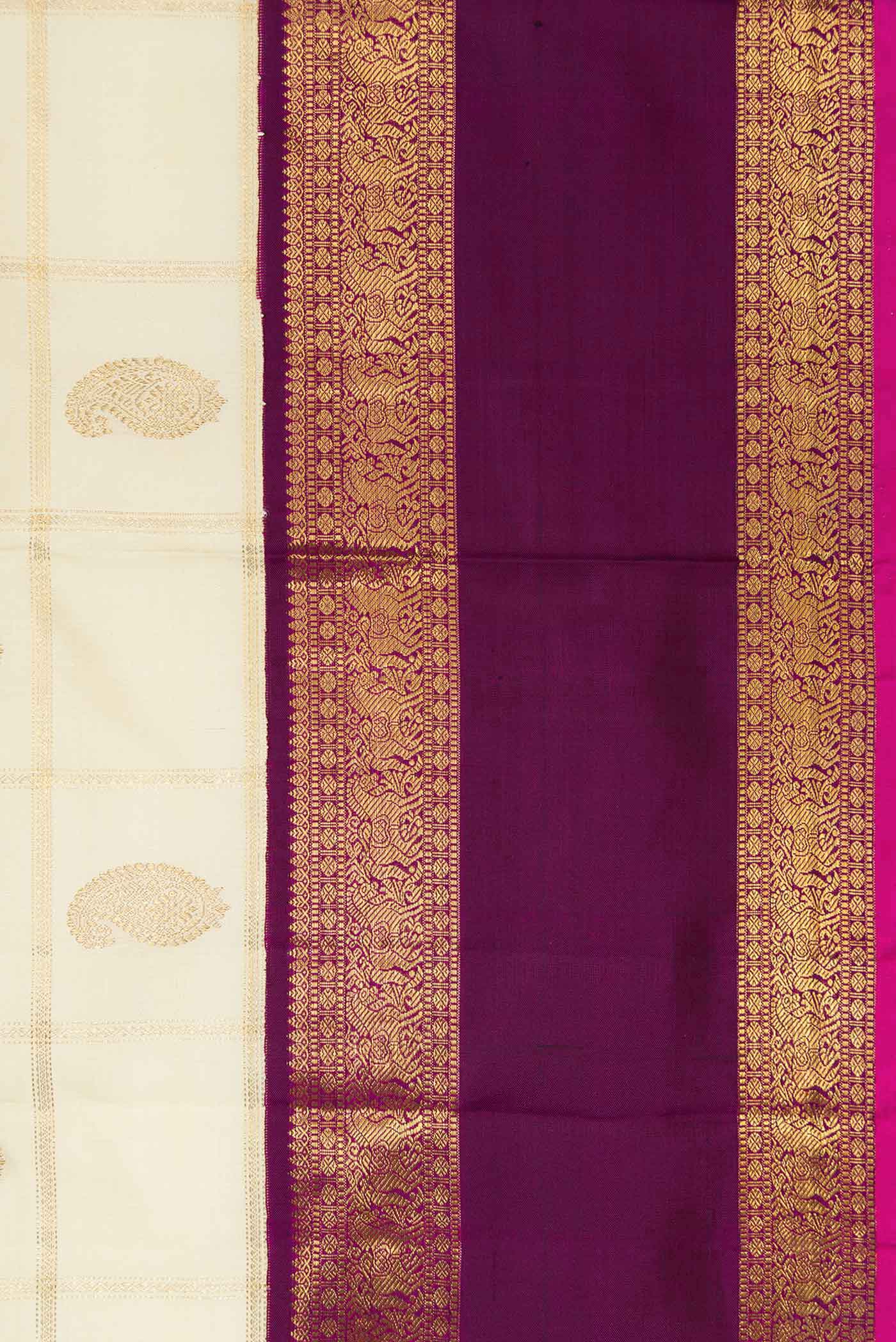 Pure Silk Pure Zari Sandal Dual Tone Kanjivaram Saree - Image 3