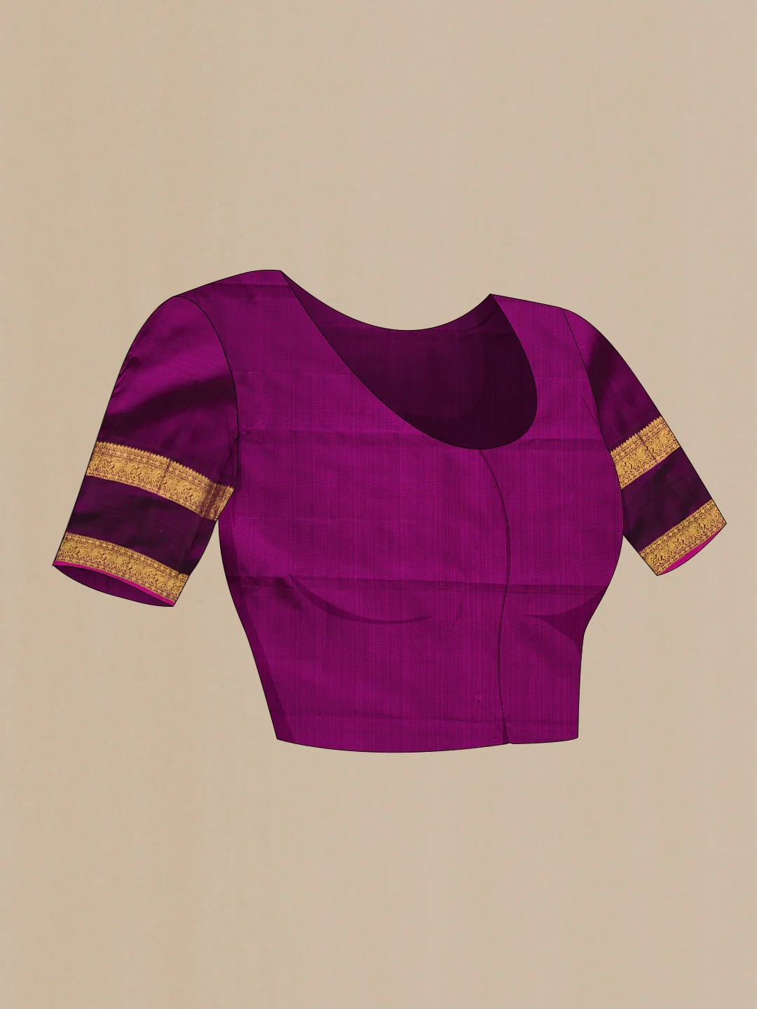 Pure Silk Pure Zari Sandal Dual Tone Kanjivaram Saree - Image 5