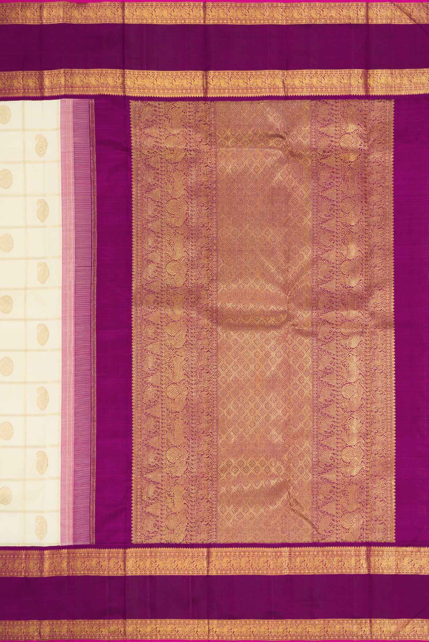 Pure Silk Pure Zari Sandal Dual Tone Kanjivaram Saree - Image 7