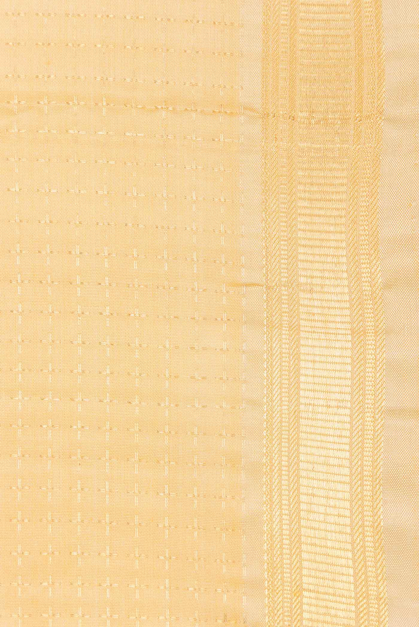 Pure Silk Pure Zari Sandal Dual Tone Kanchipuram Saree - Image 3