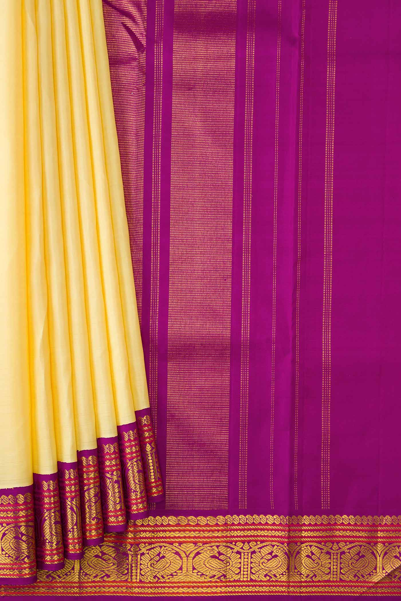Pure Silk Pure Zari Sandal Dual Tone Kanjivaram Saree - Image 4