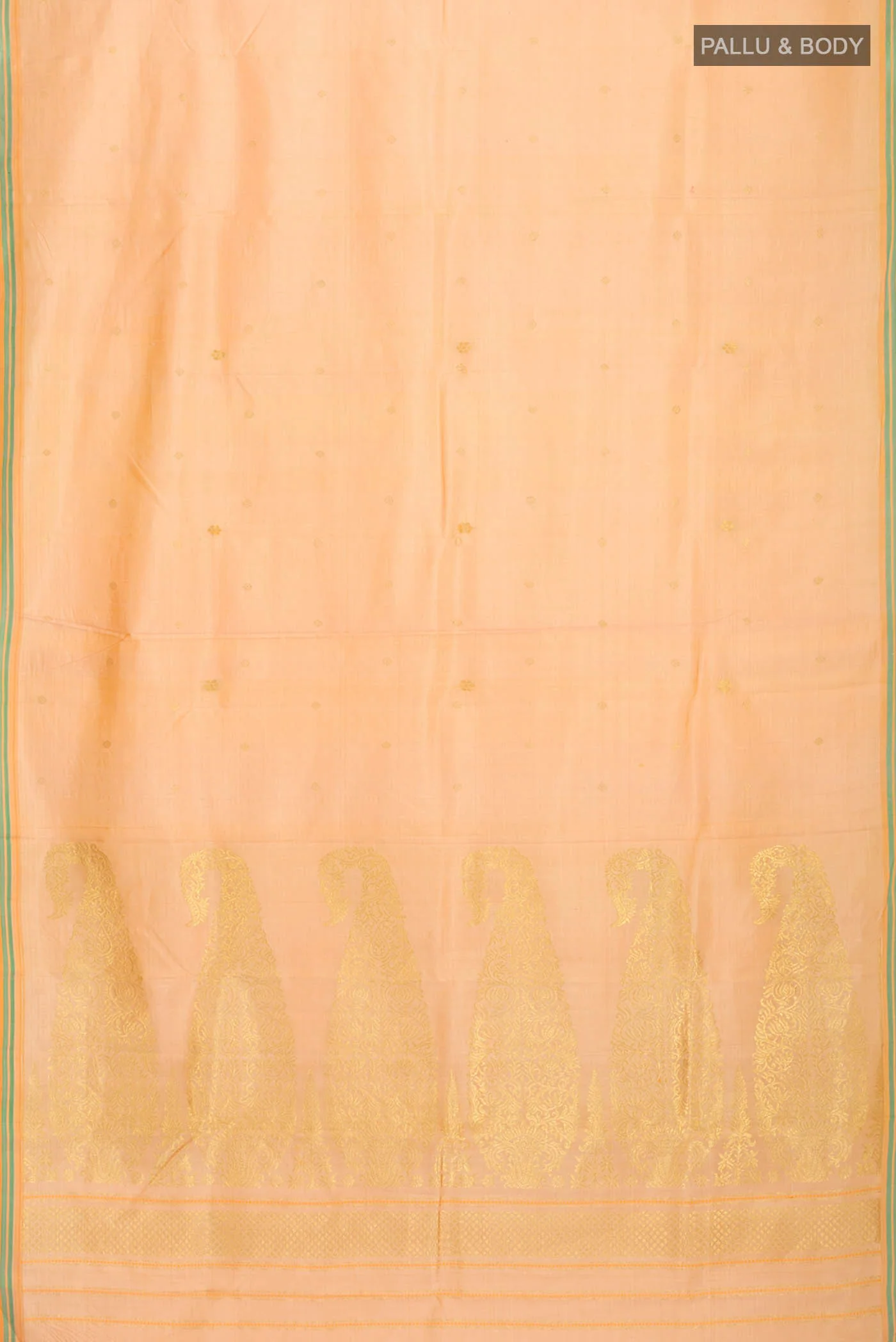 Pure Silk Pure Zari Sandal Kanchipuram Saree - Image 6