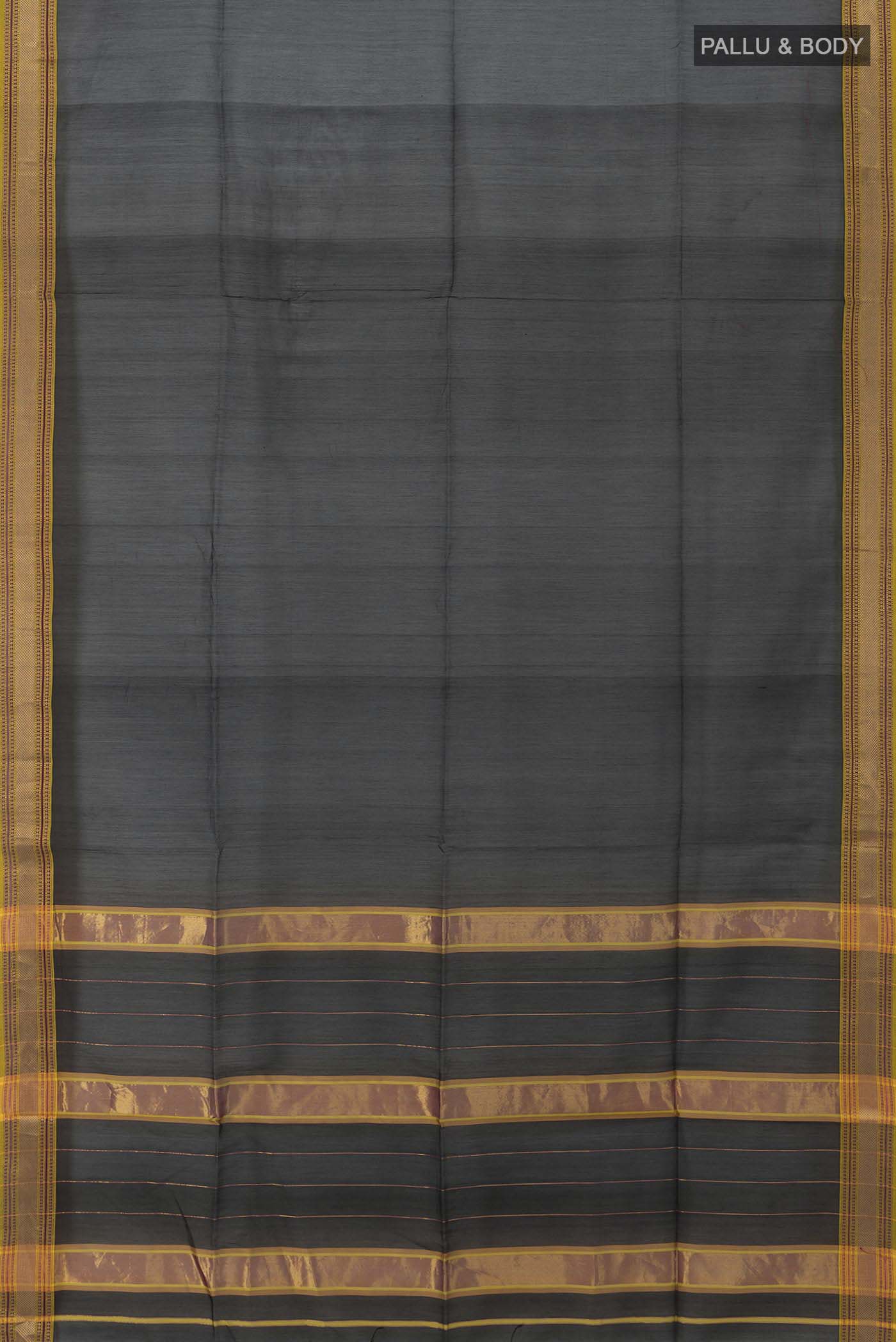 Pure Silk Pure Zari SINGLE Dual Tone Maheshwari Cotton Saree - Image 5